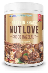 Allnutrition Nutlove Protein Shake Choco Hazelnut with buttermilk in a 630g container, no added sugar.