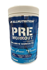 Allnutrition Pre Workout powder for enhanced energy, focus, and endurance during workouts, bubble gum flavor.