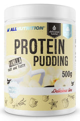 Allnutrition Protein Pudding Vanilla, 500g container, delicious taste, no added sugar, perfect dessert option.