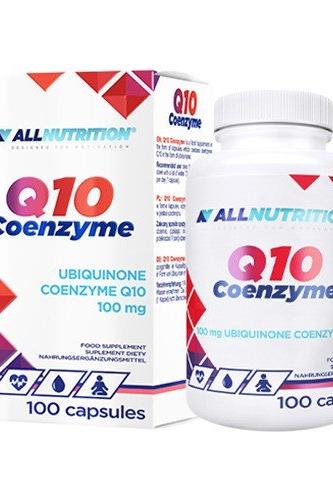 Allnutrition Q10 Coenzyme supplement with 100 capsules, enhances heart function and energy production.