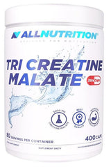 Allnutrition Tri Creatine Malate XtraCaps container featuring 400 caps and 5000 mg creatine malate.