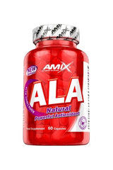 AMIX ALA Alpha Lipoic Acid capsules bottle, powerful antioxidant supplement, 60 capsules.