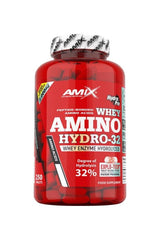 Amix Amino Hydro32 supplement bottle with peptide-bonded amino acids and 32% hydrolysis.