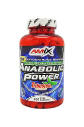 Amix Anabolic Power Tribusten testosterone booster bottle with 200 capsules, designed for muscle growth and strength enhancement.