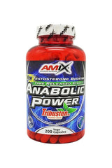 Amix Anabolic Power Tribusten testosterone booster bottle with 200 capsules, designed for muscle growth and strength enhancement.