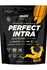 Amix Black Line Perfect Intra pouch featuring pineapple and mango flavor, ideal for intra-workout muscle support.
