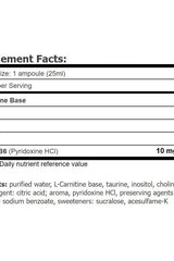 Nutritional information for Amix CarniSlim® detailing ingredients and serving size.