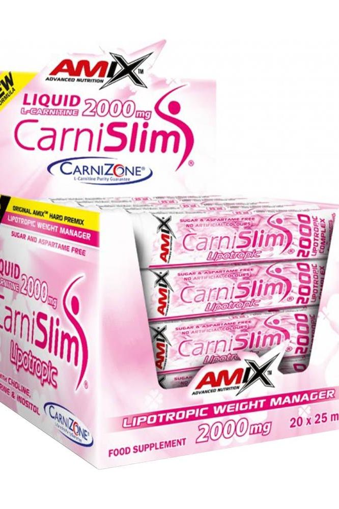 Amix CarniSlim® liquid dietary supplement, 2000 mg, designed for weight management and fat loss.