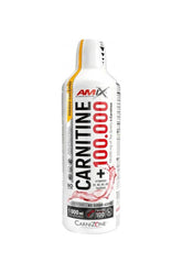 Amix Carnitine 100.000 bottle, superconcentrated L-carnitine with taurine and B-vitamins for energy and heart support.