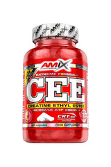 Amix Creatine Ethyl Ester supplement bottle with 125 capsules for enhanced athletic performance and recovery.