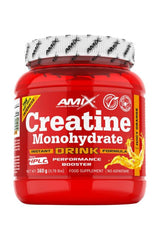 Amix Creatine Monohydrate Drink 360g in a red container, performance booster and food supplement.