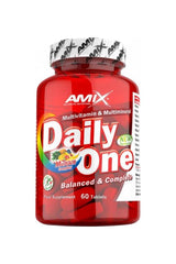 Amix Daily One multivitamin and multimineral supplement bottle with 60 tablets, promoting a balanced diet.
