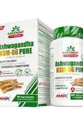 Amix GreenDays ProVegan Ashwagandha KSM-66 Pure supplement, 60 capsules for stress adaptation.