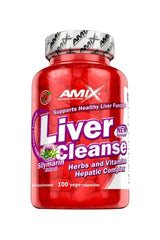 Amix Liver Cleanse supplement bottle with 100 capsules, supports healthy liver function and digestion.