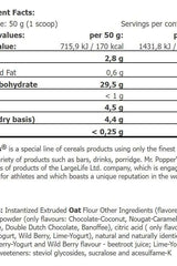 Nutritional information for Amix - Mr. Popper's OatMash including calories, carbohydrates, and serving details.