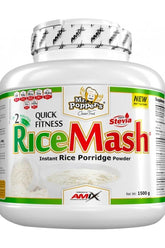 Amix Mr. Popper's RiceMash instant rice porridge powder in a 1500g container with stevia and quick preparation benefits.