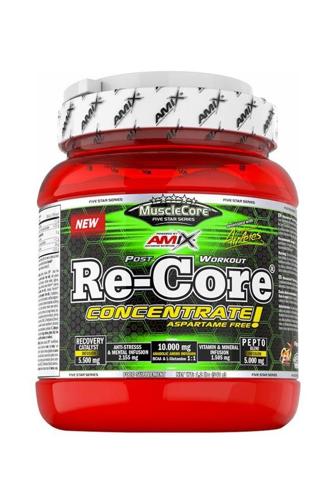 Amix MuscleCore Re-Core Concentrate in Fruit Punch flavor, 540 g, for post-workout recovery and support.