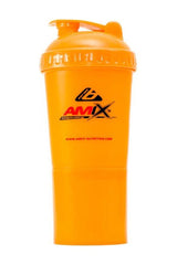 Amix Shaker Monster Bottle in vibrant orange color, perfect for mixing protein shakes and beverages.