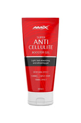 Amix Super Anti-Cellulite Booster Gel 200ml with refreshing and firming effects in a red tube.