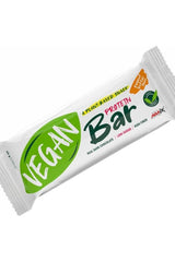 Amix Vegan Protein Bar wrapped in packaging, featuring real dark chocolate and high fiber content.