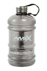 Amix water bottle 2.2 liters with stainless steel screw cap and nylon strap for gym and outdoor use.