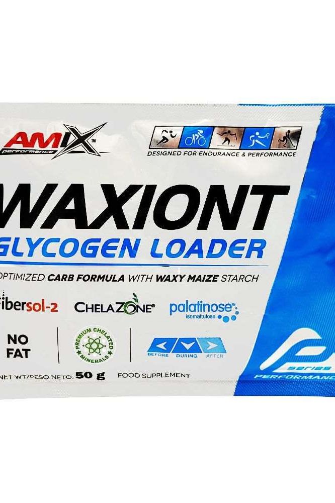 Amix Waxiont Glycogen Loader sample pack, 50g, optimized carb formula for endurance and performance. Amix Waxiont Glycogen Loader sample pack, 50g, optimized carb formula for endurance and performance.