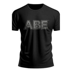 Black ABE Gym T-shirt showcasing stylish design and high-quality, breathable material for optimal comfort.