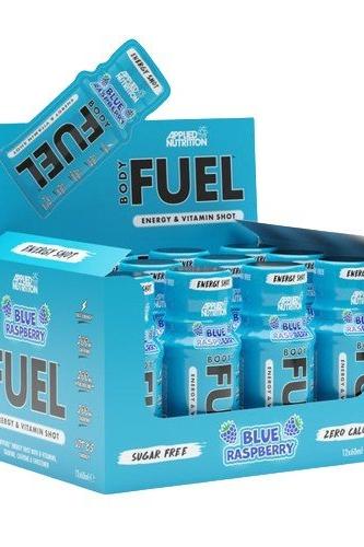 Applied Nutrition Bodyfuel Energy Shots Blue Raspberry flavor, 12-pack, sugar-free, vitamin shot.