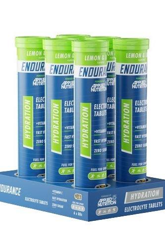 Applied Nutrition Endurance Hydration Electrolyte Effervescent Tablets, Lemon flavor, 6 tubes, 20 tabs each for optimal hydration. Applied Nutrition Endurance Hydration Electrolyte Effervescent Tablets, Lemon flavor, 6 tubes, 20 tabs each for optimal hydration.