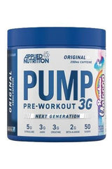 Applied Nutrition Pump 3G Pre-Workout powder container, next generation pre-workout for enhanced performance and endurance.