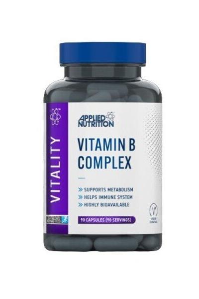 Applied Nutrition Vitality Vitamin B Complex - 90 capsules for energy metabolism and nerve health.