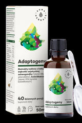 Aura Herbals Adaptogens 50ml bottle with plant extracts for mental health and cognitive function.
