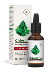 Aura Herbals Chlorophyll drops, 30 ml bottle with green pigment for detox and immunity support.
