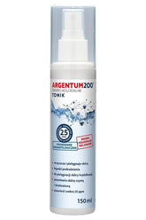 Aura Herbals Argentum 200 colloidal silver toner in a spray bottle, 150ml for skin cleansing and care.