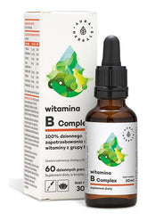 Aura Herbals Vitamin B Complex drops in a 30 ml bottle with packaging highlighting vegan B vitamins.