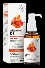 Aura Herbals Vitamin D3 4000 IU supplement in a 50 ml bottle with modern packaging and pump dispenser.