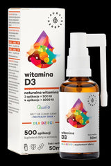 Aura Herbals Vitamin D3 spray for children, 50 ml, natural ingredients, immune support, easy dosing.