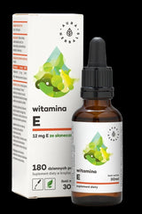 Aura Herbals Vitamin E 30ml bottle and packaging, a strong antioxidant supplement for cellular protection.