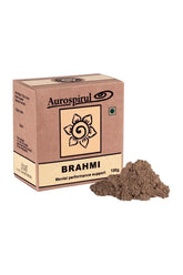 Aurospirul Brahmi supplement box and powder for mental performance support.