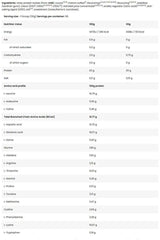 Nutritional information for Bad Ass Nutrition - Bad Ass® Zero, detailing protein, BCAA, and calories per serving.