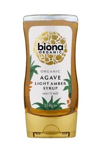 Biona Organic Agave Light Amber Syrup 350g bottle, a healthy sweetener option for baking and beverages. Biona Organic Agave Light Amber Syrup 350g bottle, a healthy sweetener option for baking and beverages.