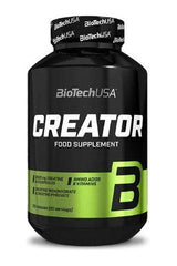 BioTechUSA Creator food supplement bottle with 120 capsules for strength and endurance enhancement.