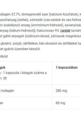 Nutritional information and ingredients for BioTechUSA Hyaluronic & Collagen capsules