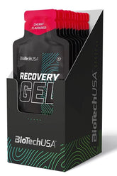 BioTechUSA Recovery Gel in Cherry flavor, packed for immediate consumption, ideal for on-the-go athletes.