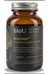 bioU Braintropic cognitive support complex supplement bottle with natural ingredients for mental clarity and focus.