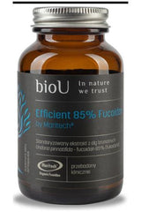 bioU Efficient 85% Fucoidan by Maritech in amber bottle, dietary supplement from brown seaweed, Undaria pinnatifida.