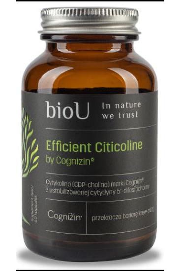 bioU Efficient Citicoline by Cognizin in a glass bottle for cognitive health support.