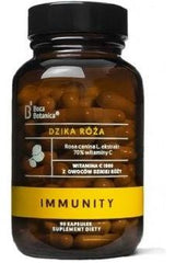 Boca Botanica Wild Rose Hips Extract 70% Vitamin C in 90 capsules, promoting immunity and health.