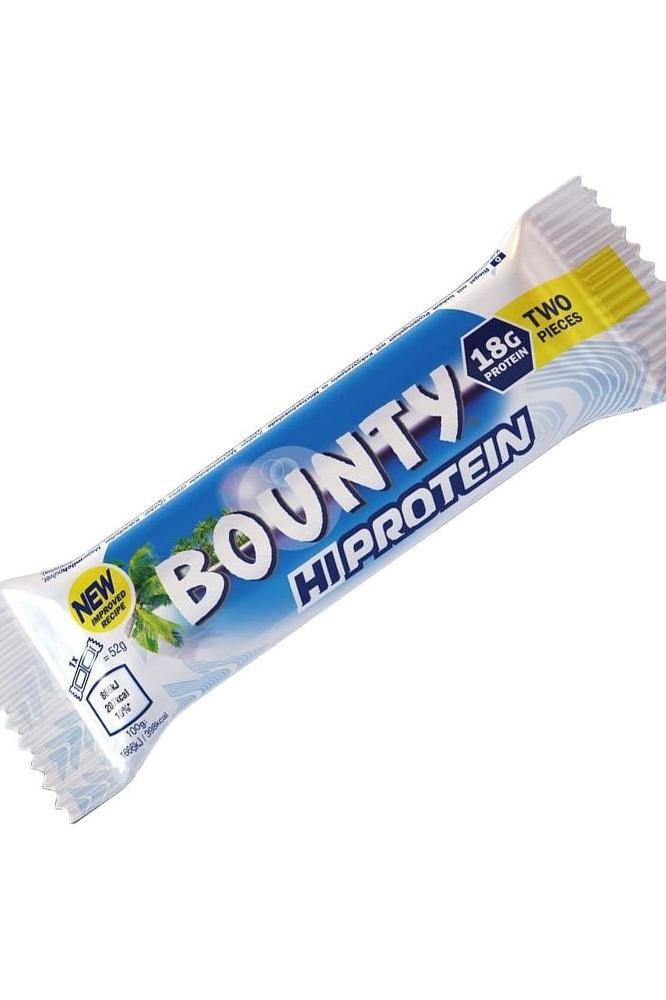 Bounty High Protein Bar featuring 18g protein in a two-piece serving, ideal for an active lifestyle.
