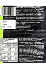 BSN N.O.-Xplode Vaso sample back label with directions and nutrition information in English and Swedish.